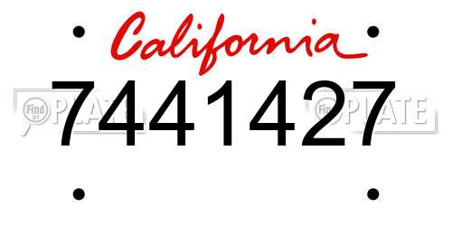 7441427 California License Plate