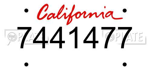 7441477 California License Plate