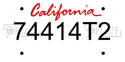74414T2 California License Plate