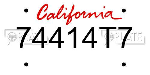 74414T7 California License Plate