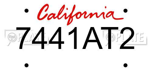 7441AT2 California License Plate