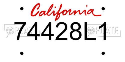 74428L1 California License Plate