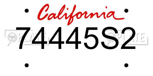 74445S2 California License Plate