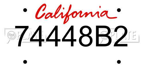 74448B2 California License Plate