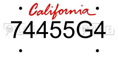 74455G4 California License Plate