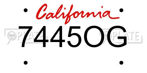 7445OG California License Plate