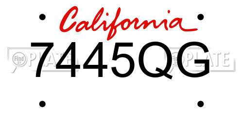 7445QG California License Plate