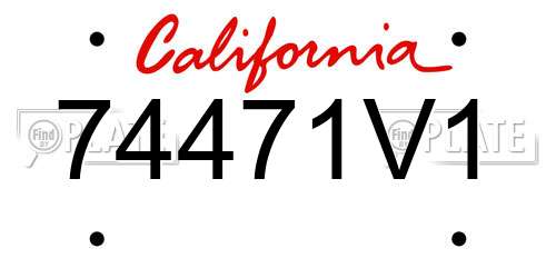 74471V1 California License Plate