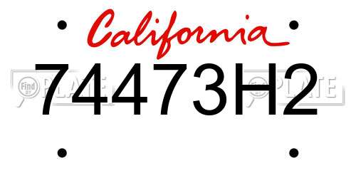 74473H2 California License Plate