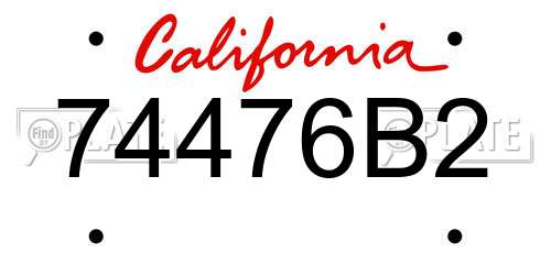 74476B2 California License Plate