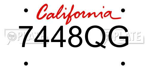 7448QG California License Plate
