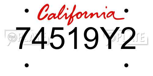 74519Y2 California License Plate