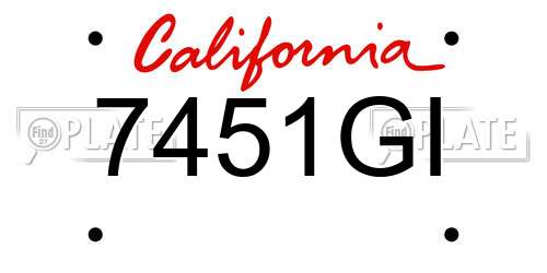 7451GI California License Plate