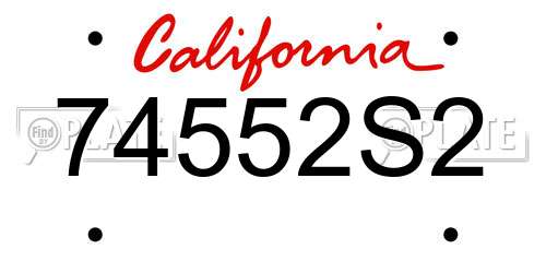 74552S2 California License Plate