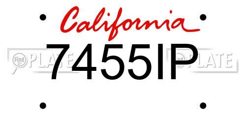 7455IP California License Plate