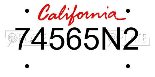 74565N2 California License Plate