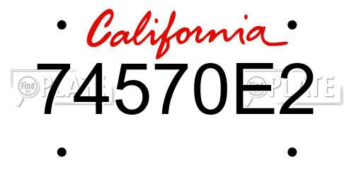 74570E2 California License Plate