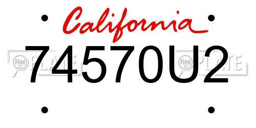 74570U2 California License Plate