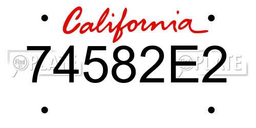 74582E2 California License Plate