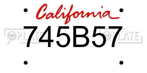 745B57 California License Plate