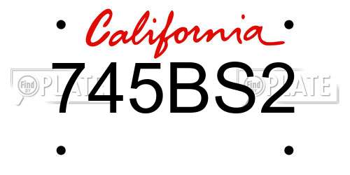 745BS2 California License Plate