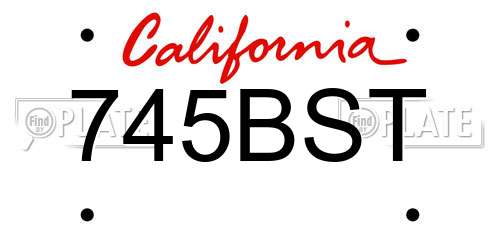 745BST California License Plate