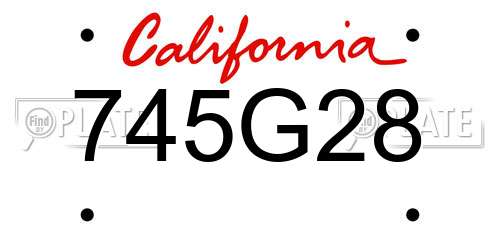 745G28 California License Plate