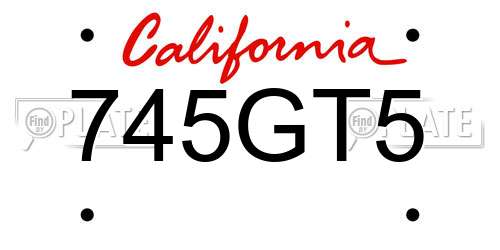 745GT5 California License Plate