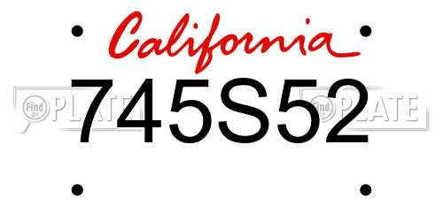 745S52 California License Plate