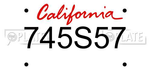 745S57 California License Plate