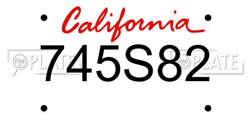 745S82 California License Plate
