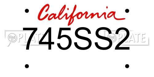 745SS2 California License Plate