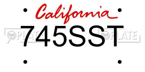 745SST California License Plate