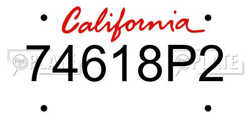 74618P2 California License Plate