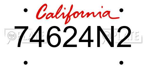 74624N2 California License Plate