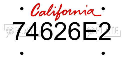 74626E2 California License Plate