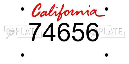 74656 California License Plate