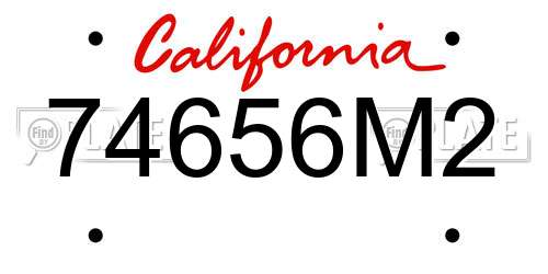 74656M2 California License Plate