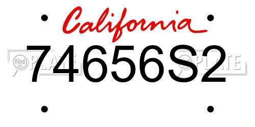 74656S2 California License Plate