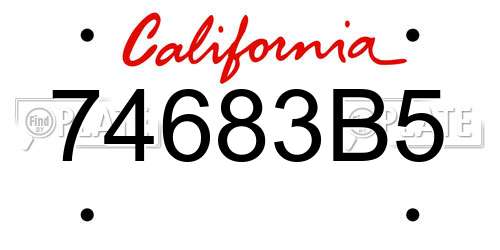 74683B5 California License Plate
