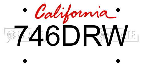 746DRW California License Plate