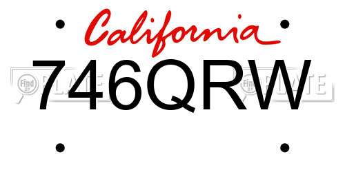 746QRW California License Plate