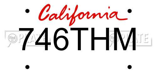 746THM California License Plate