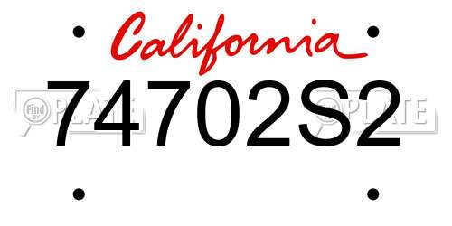 74702S2 California License Plate