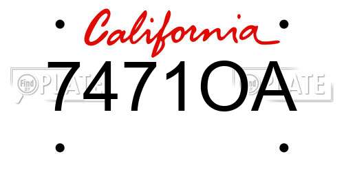 7471OA California License Plate