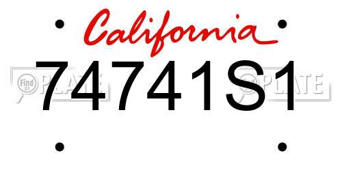 74741S1 California License Plate