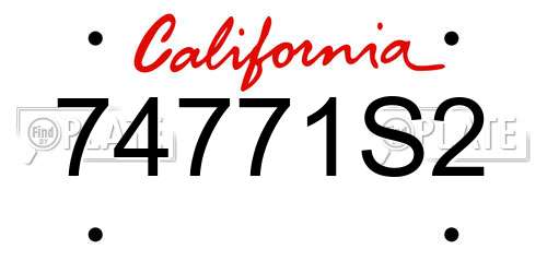 74771S2 California License Plate