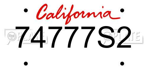 74777S2 California License Plate