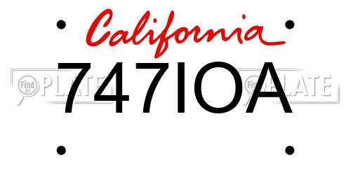 747IOA California License Plate
