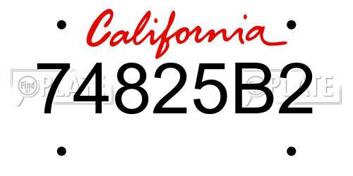 74825B2 California License Plate